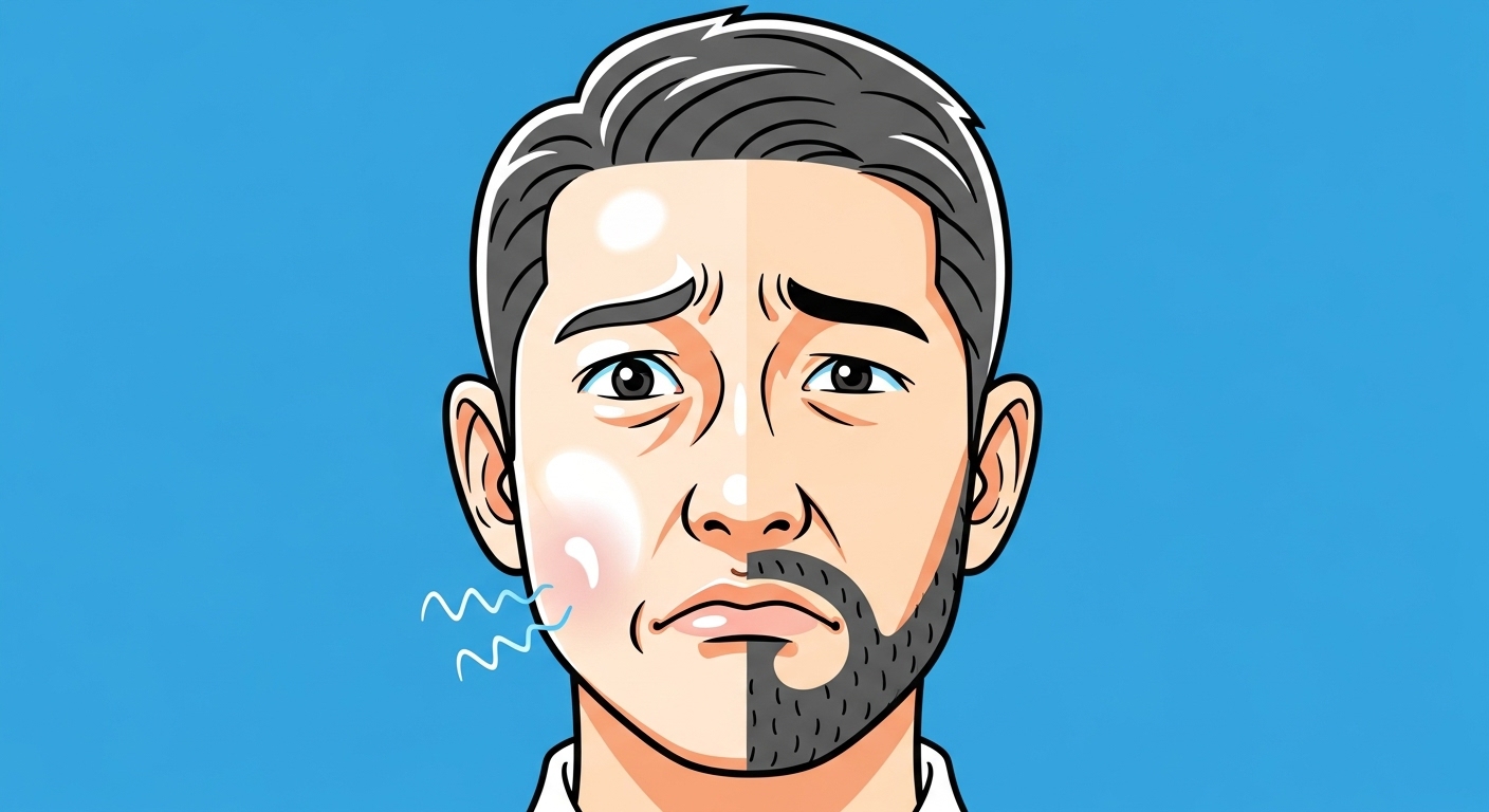 ヒゲつるつる気もち悪い