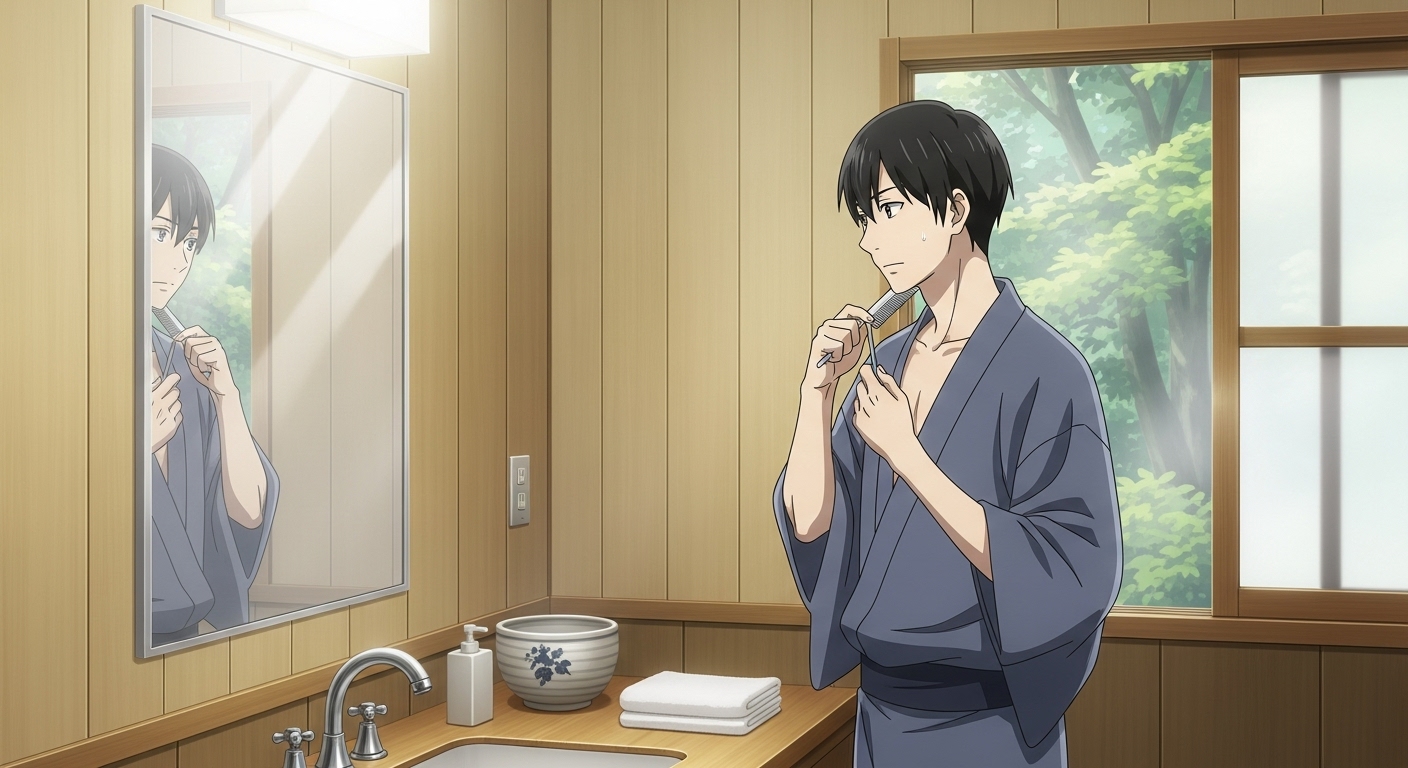 温泉下の毛剃る