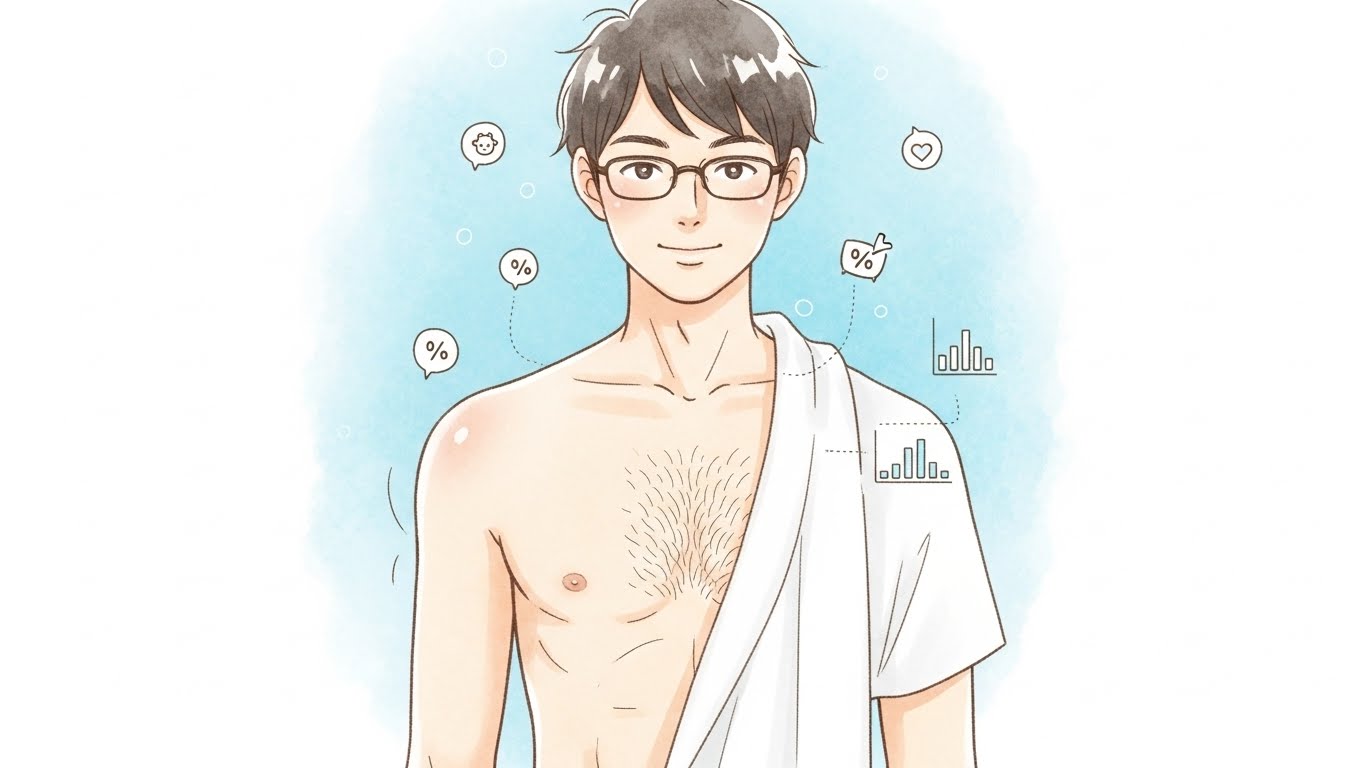 胸毛 生える人 割合